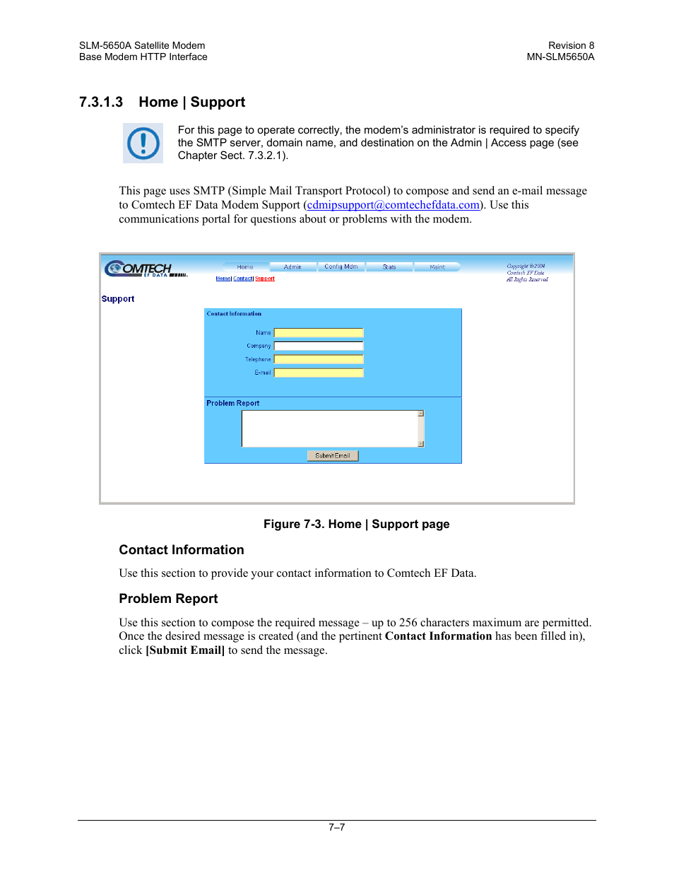 3 home | support | Comtech EF Data SLM-5650A User Manual | Page 147 / 420