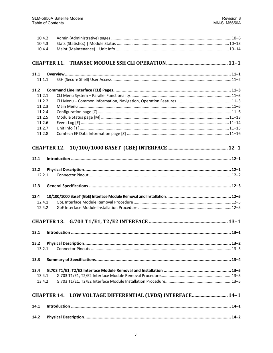 Comtech EF Data SLM-5650A User Manual | Page 15 / 420