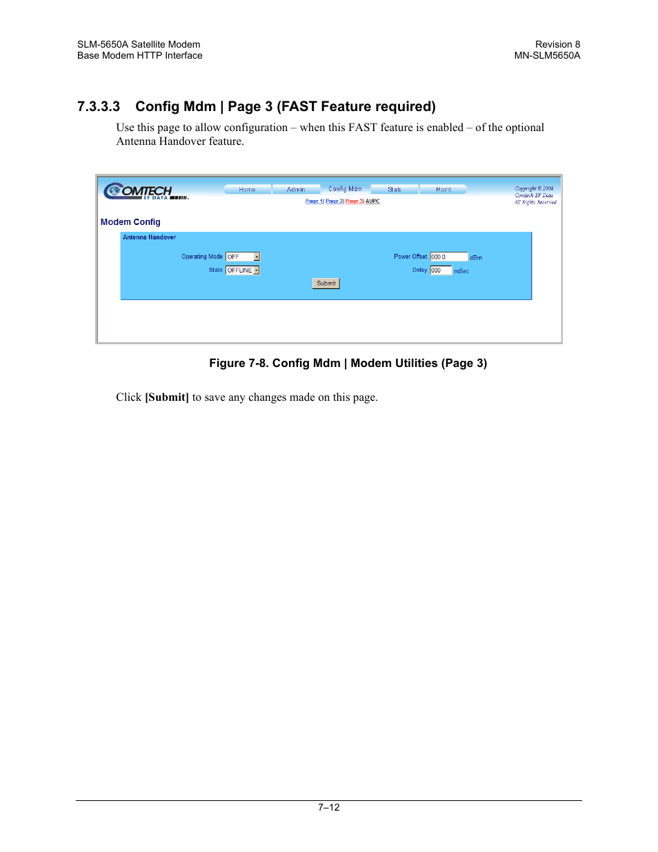 3 config mdm | page 3 (fast feature required) | Comtech EF Data SLM-5650A User Manual | Page 152 / 420