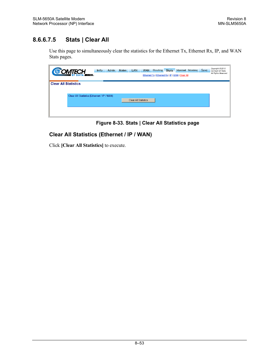 5 stats | clear all | Comtech EF Data SLM-5650A User Manual | Page 215 / 420