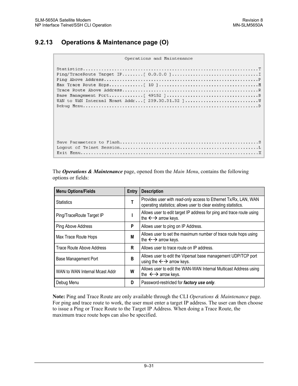 13 operations & maintenance page (o) | Comtech EF Data SLM-5650A User Manual | Page 249 / 420