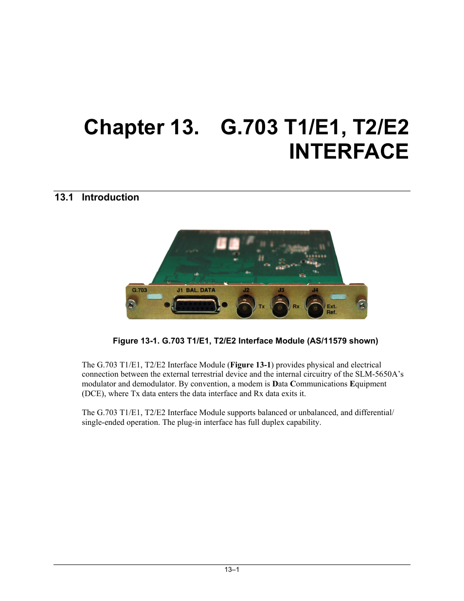 Ch13_g703intfc | Comtech EF Data SLM-5650A User Manual | Page 287 / 420