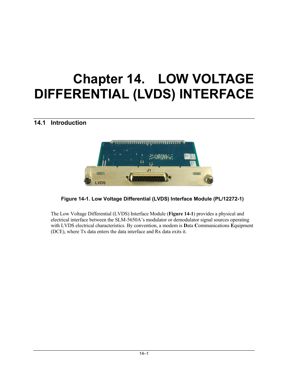 Ch14_lvdsintfc | Comtech EF Data SLM-5650A User Manual | Page 293 / 420