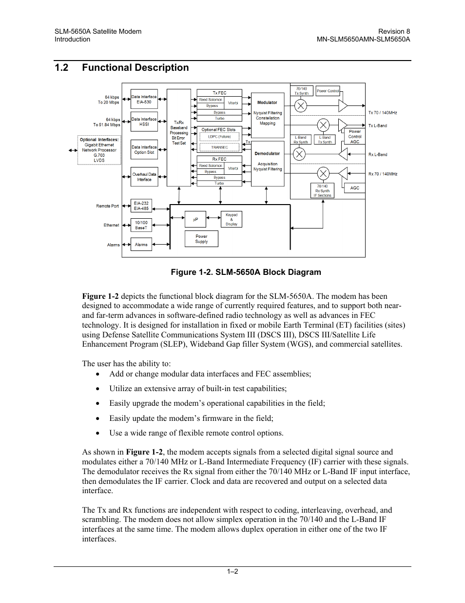 2 functional description | Comtech EF Data SLM-5650A User Manual | Page 30 / 420