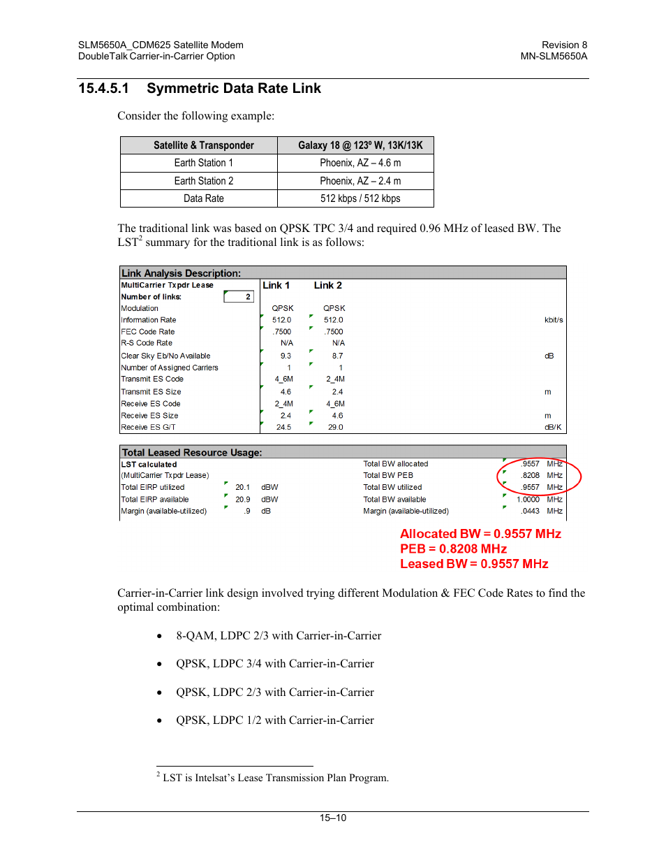 1 symmetric data rate link | Comtech EF Data SLM-5650A User Manual | Page 308 / 420