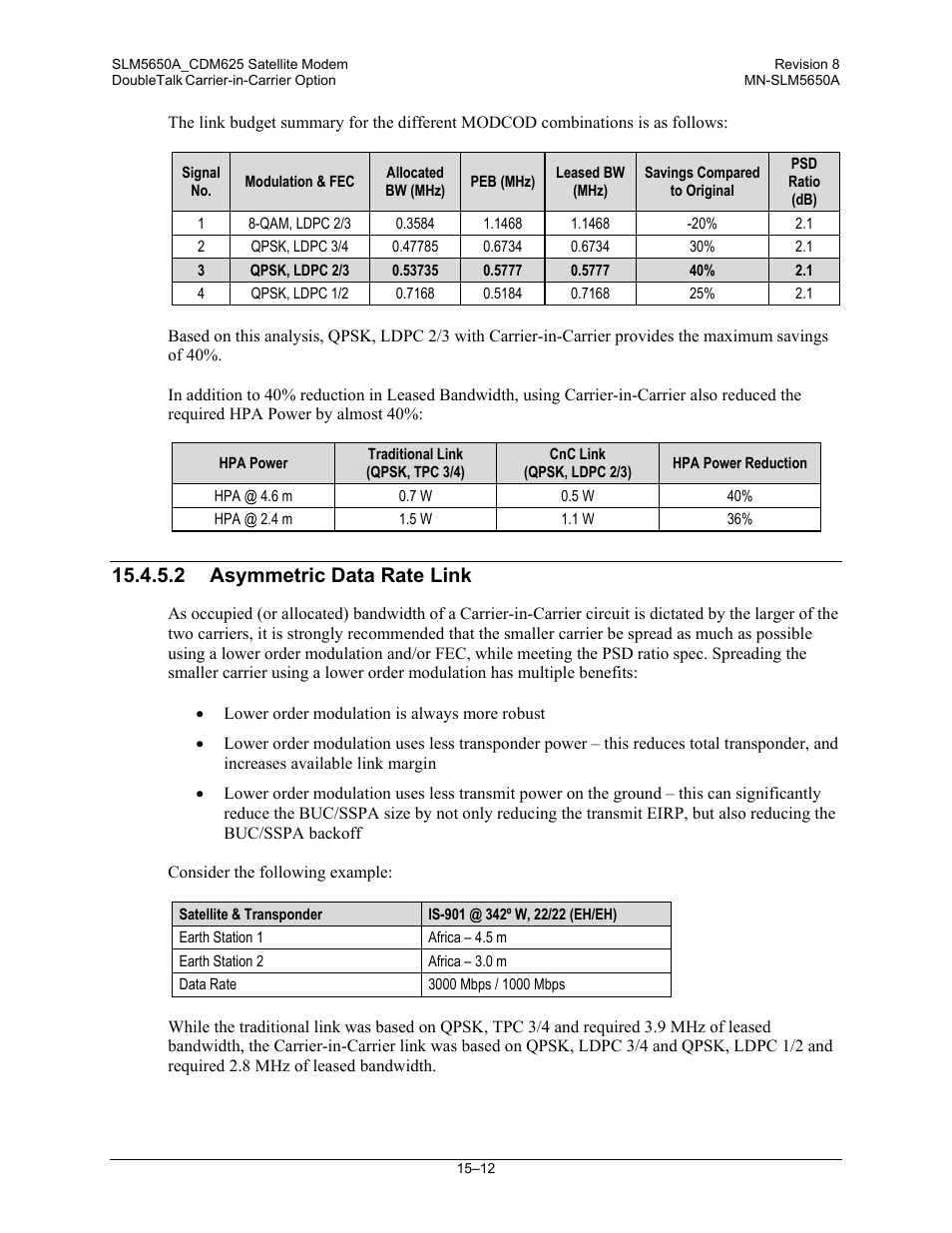 2 asymmetric data rate link | Comtech EF Data SLM-5650A User Manual | Page 310 / 420