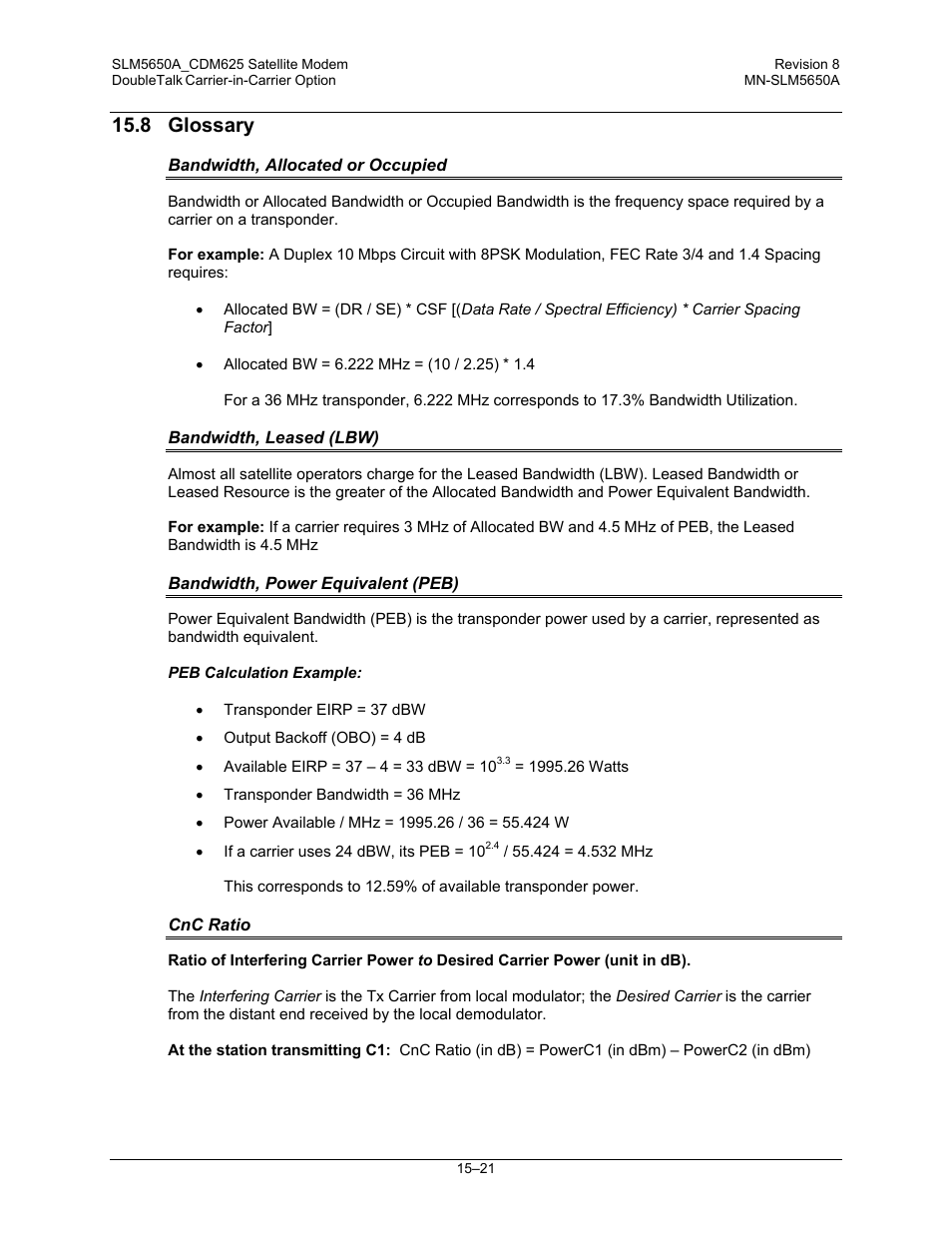 8 glossary | Comtech EF Data SLM-5650A User Manual | Page 319 / 420