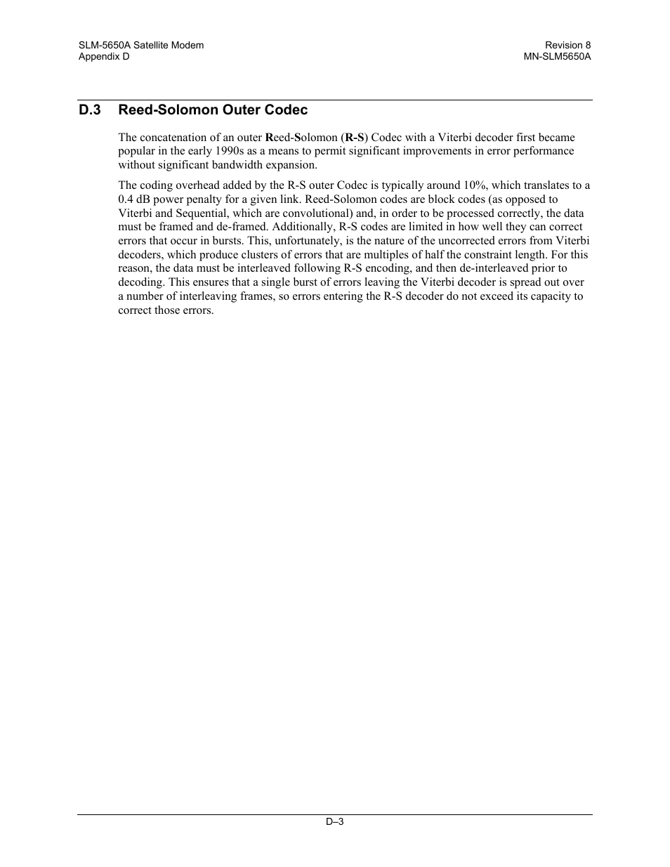 D.3 reed-solomon outer codec | Comtech EF Data SLM-5650A User Manual | Page 397 / 420