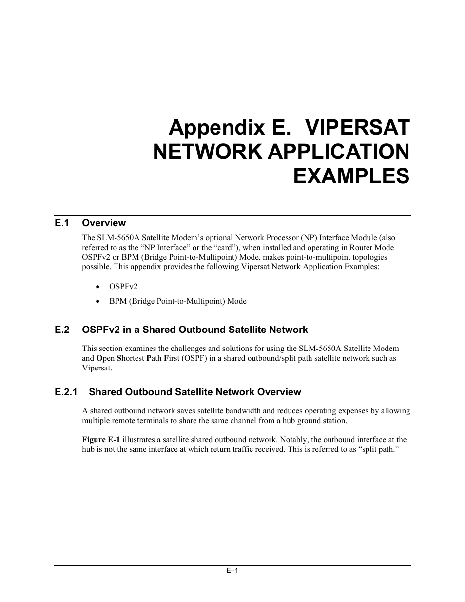 App_e_appexamples, Appendix e. vipersat network application examples | Comtech EF Data SLM-5650A User Manual | Page 405 / 420