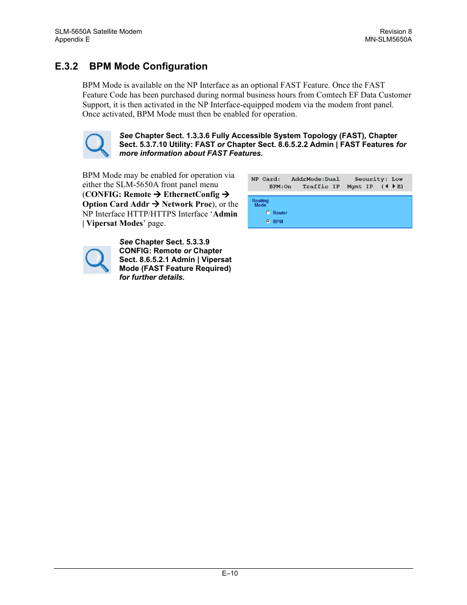 E.3.2 bpm mode configuration | Comtech EF Data SLM-5650A User Manual | Page 414 / 420