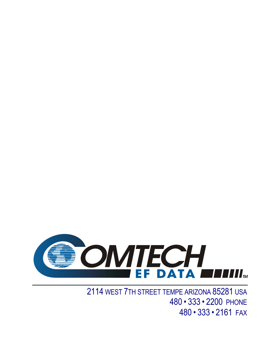 Cover_back, West, Th street tempe arizona | Phone | Comtech EF Data SLM-5650A User Manual | Page 420 / 420