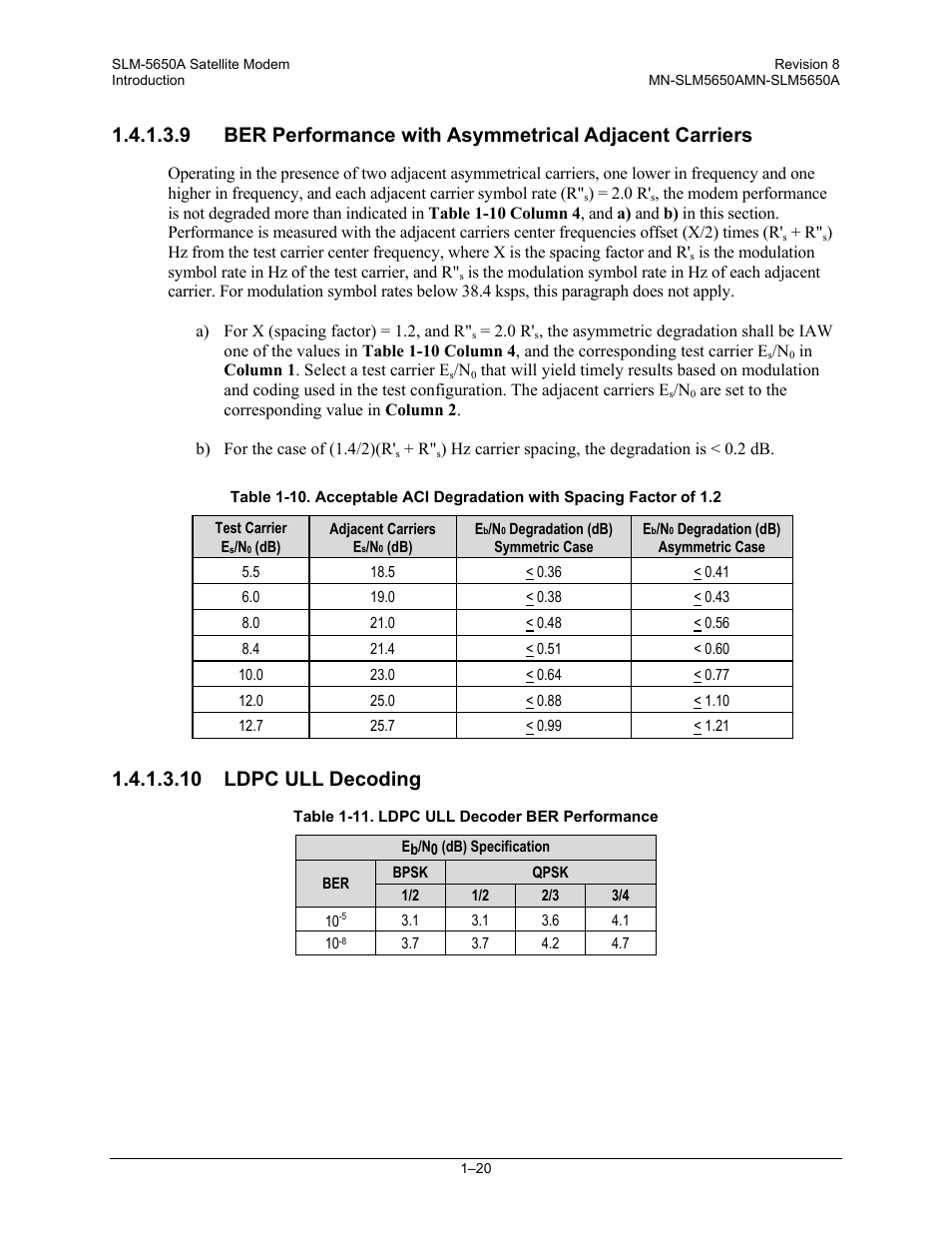 10 ldpc ull decoding | Comtech EF Data SLM-5650A User Manual | Page 48 / 420