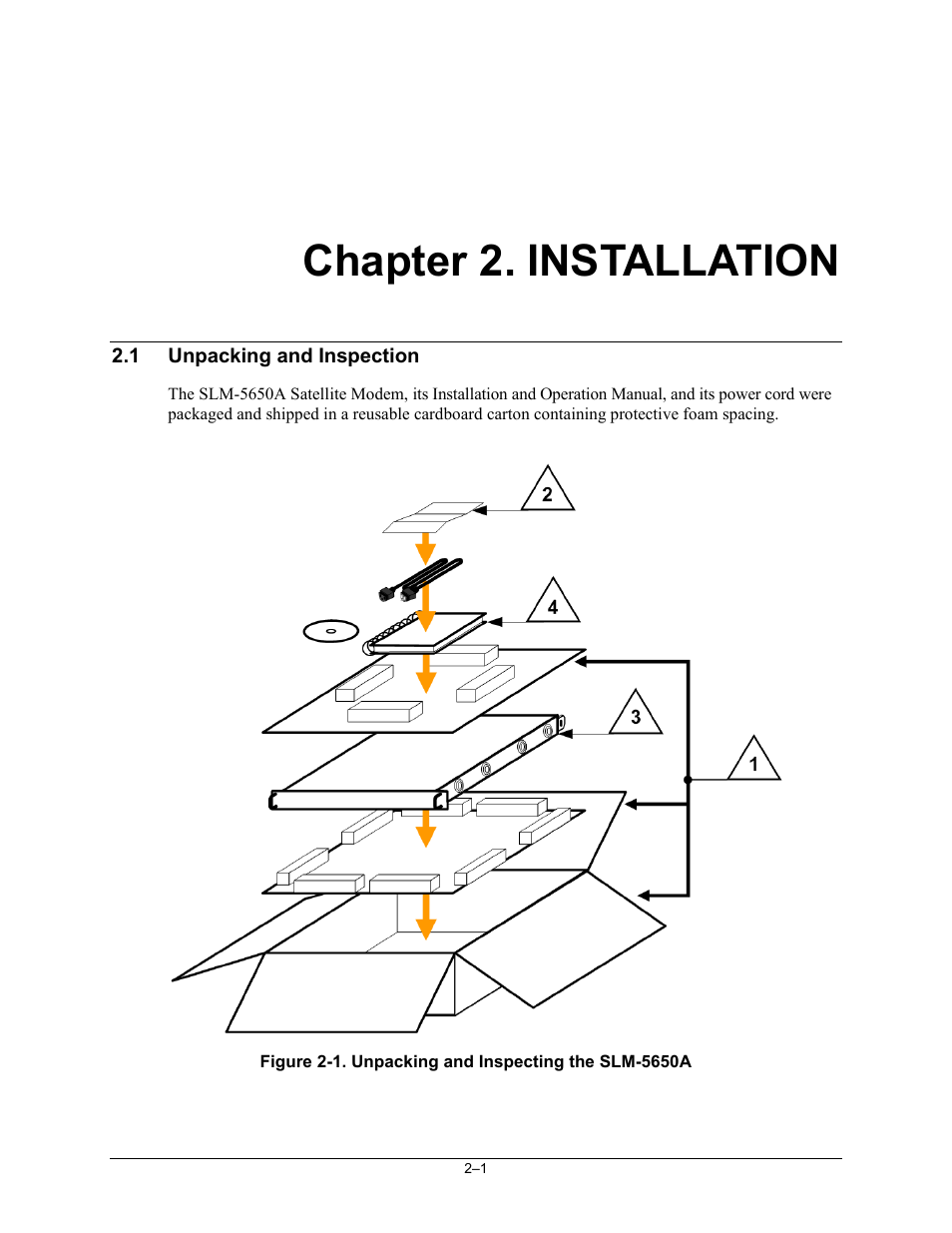 Ch02_install, Chapter 2. installation | Comtech EF Data SLM-5650A User Manual | Page 51 / 420