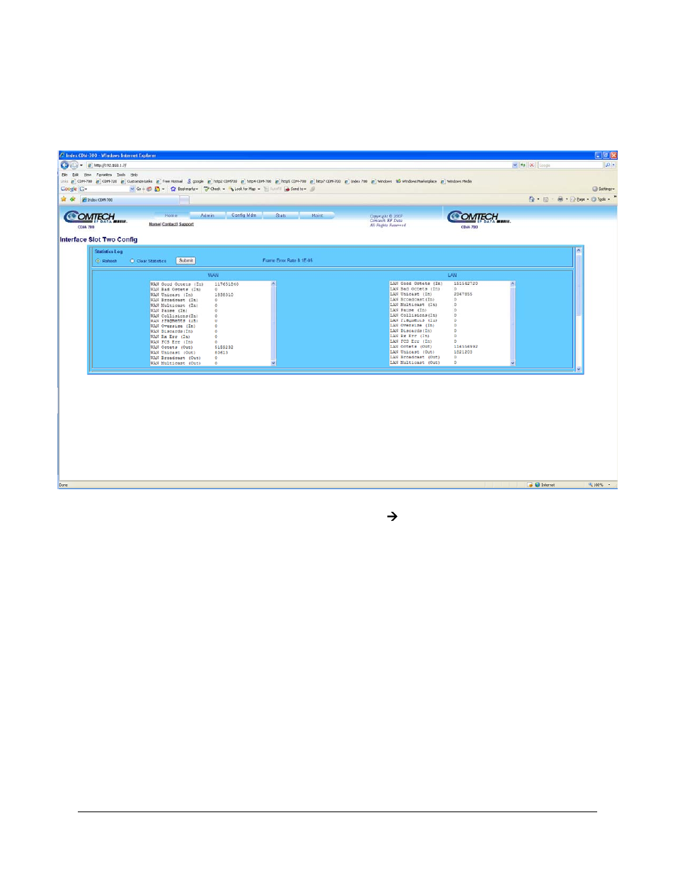 1 gbei: statistics page | Comtech EF Data CDM-700 User Manual | Page 222 / 256
