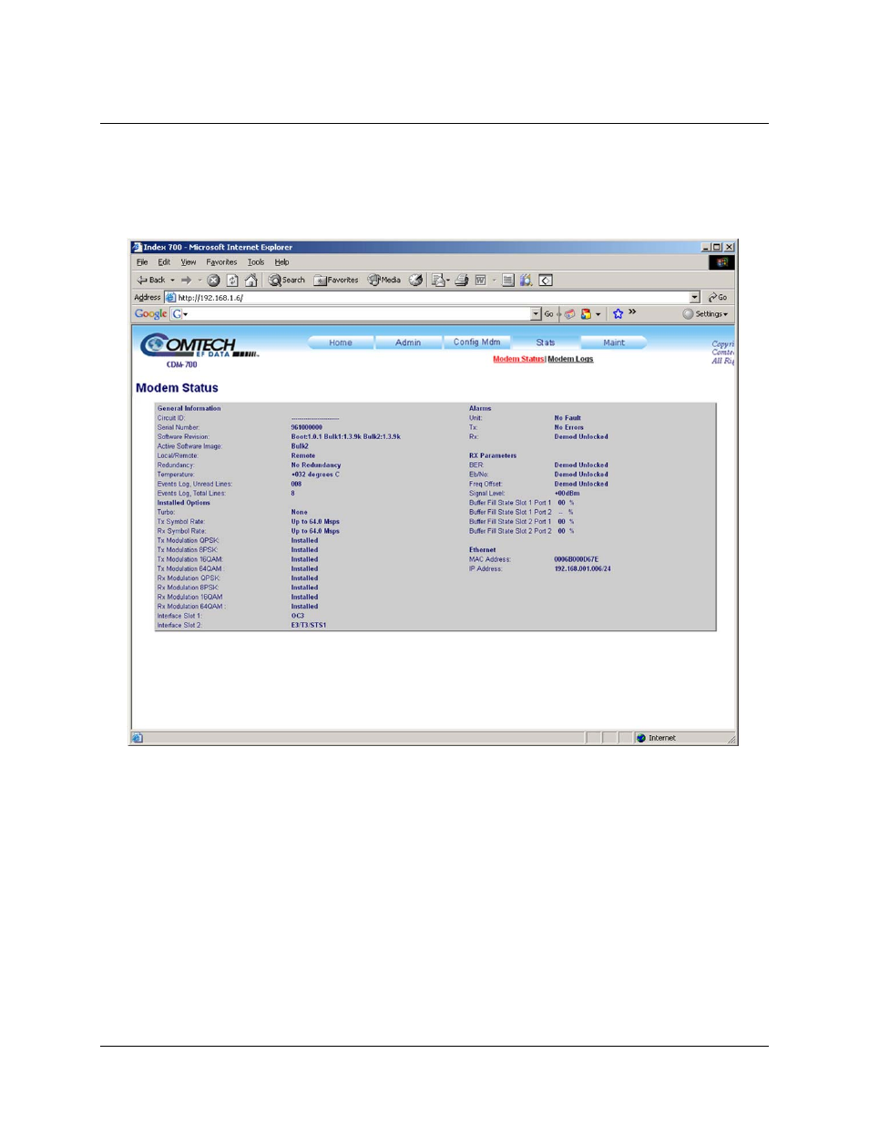 Comtech EF Data CDM-700 User Manual | Page 224 / 256