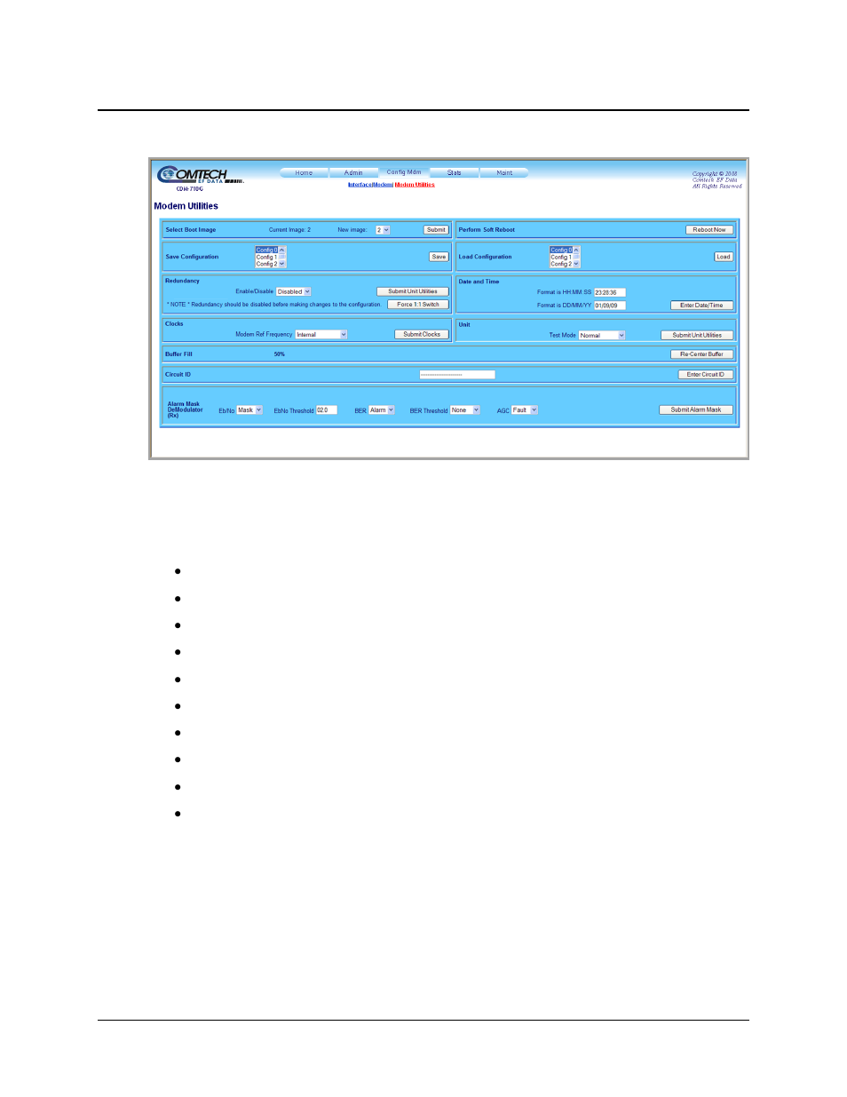 3 config mdm | modem utilities | Comtech EF Data CDM-710G User Manual | Page 143 / 246