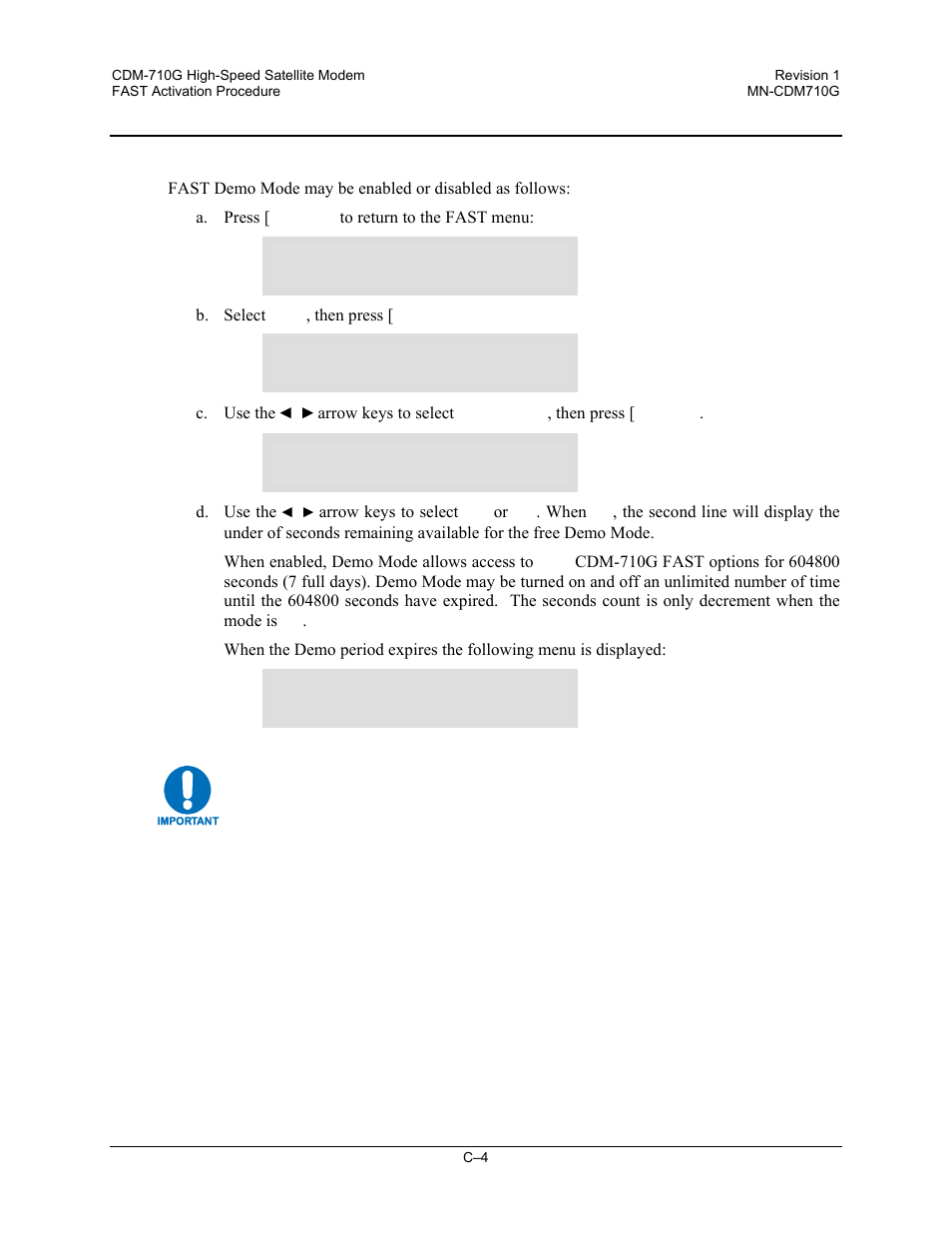 C.3 using fast demo mode | Comtech EF Data CDM-710G User Manual | Page 244 / 246