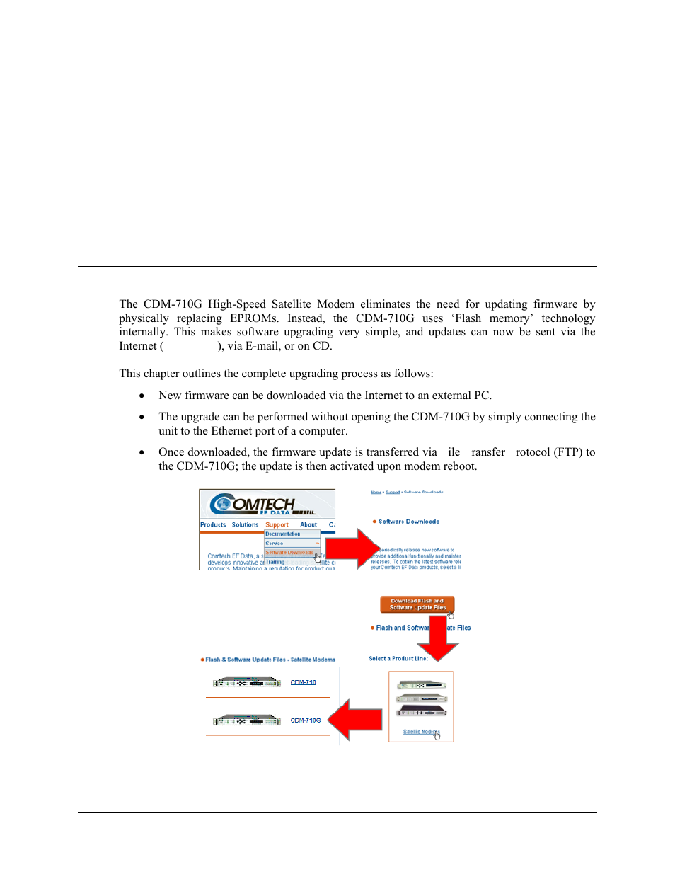 Chapter 5. flash upgrading, 1 flash updating via internet | Comtech EF Data CDM-710G User Manual | Page 73 / 246