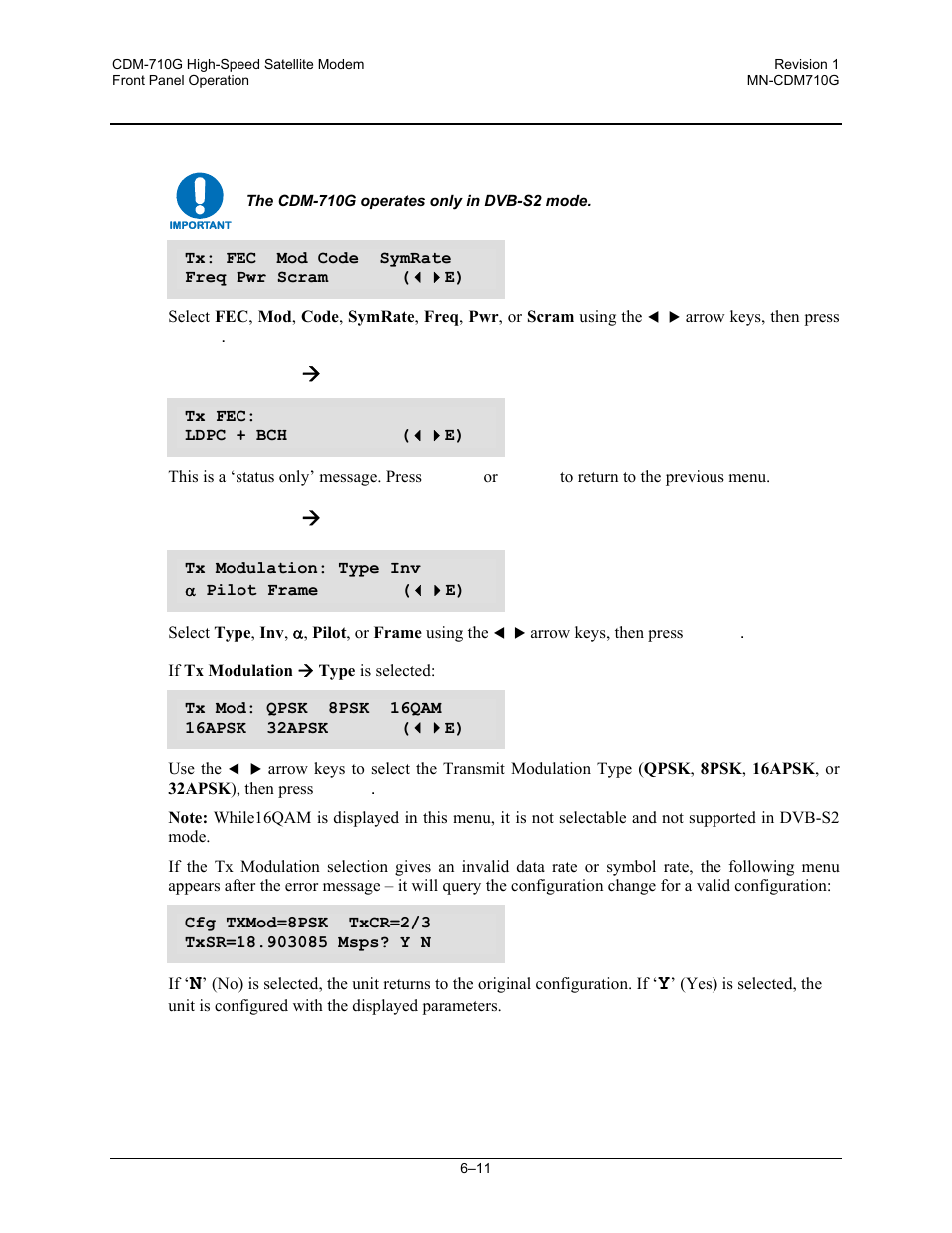 2 config: tx, Config:) tx ( fec, Config:) tx ( mod | 2 (config:), Config:) tx æ fec, Config:) tx æ mod | Comtech EF Data CDM-710G User Manual | Page 87 / 246