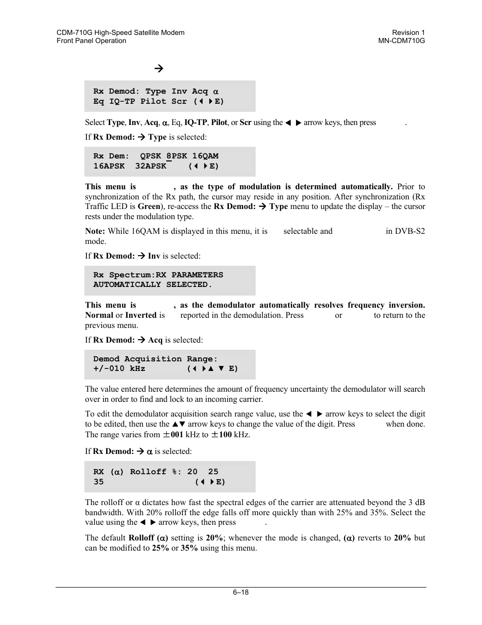 Config:) rx ( dem (demod), Config:) rx æ dem (demod) | Comtech EF Data CDM-710G User Manual | Page 94 / 246
