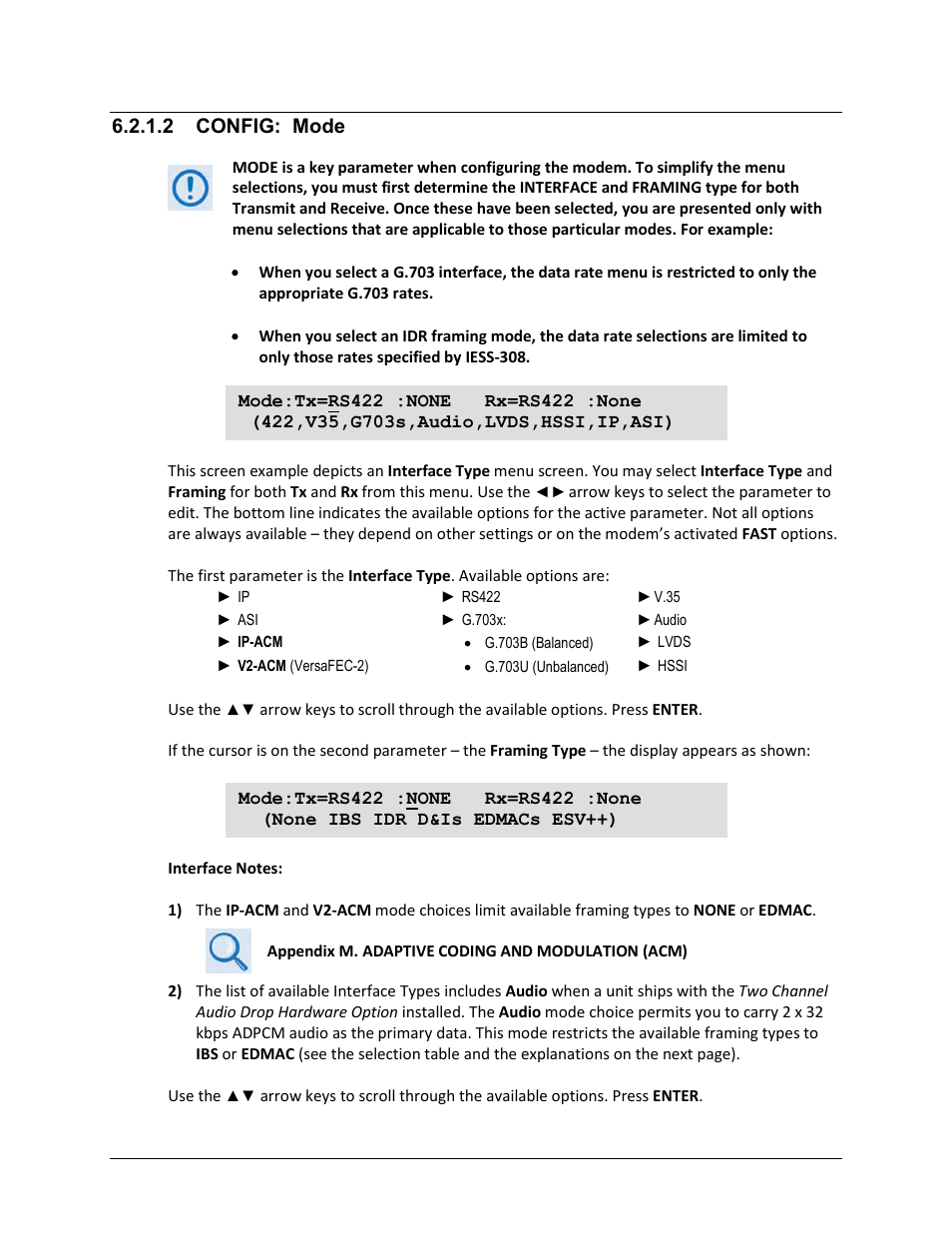 2 config: mode | Comtech EF Data CDM-625A User Manual | Page 136 / 756