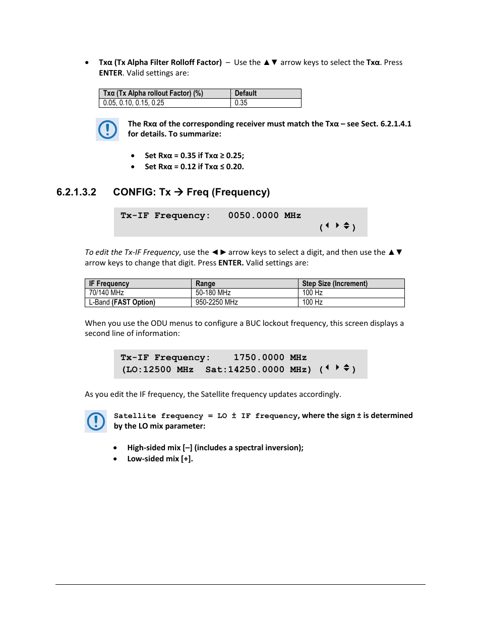 2 config: tx ( freq (frequency), 2 config: tx  freq (frequency) | Comtech EF Data CDM-625A User Manual | Page 139 / 756