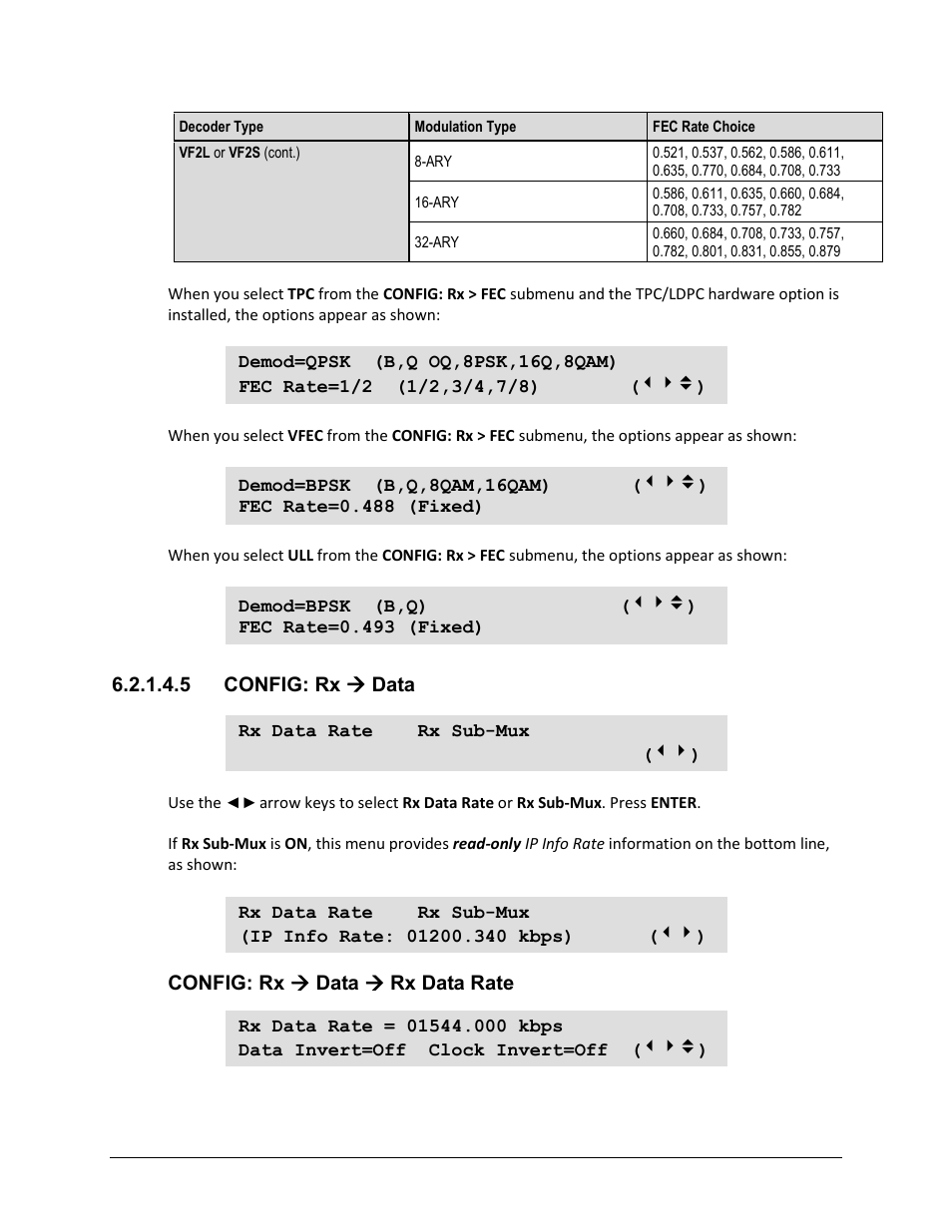 5 config: rx ( data | Comtech EF Data CDM-625A User Manual | Page 153 / 756