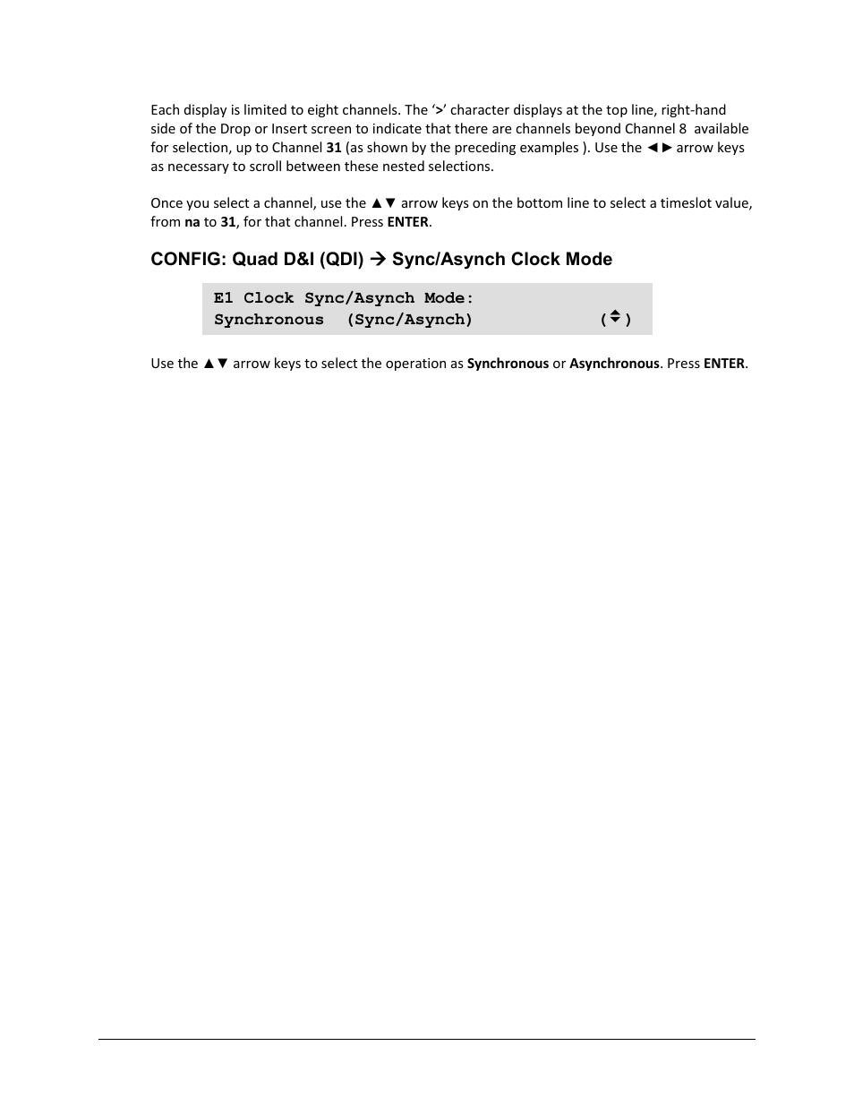 Config: quad d&i (qdi)  sync/asynch clock mode | Comtech EF Data CDM-625A User Manual | Page 164 / 756