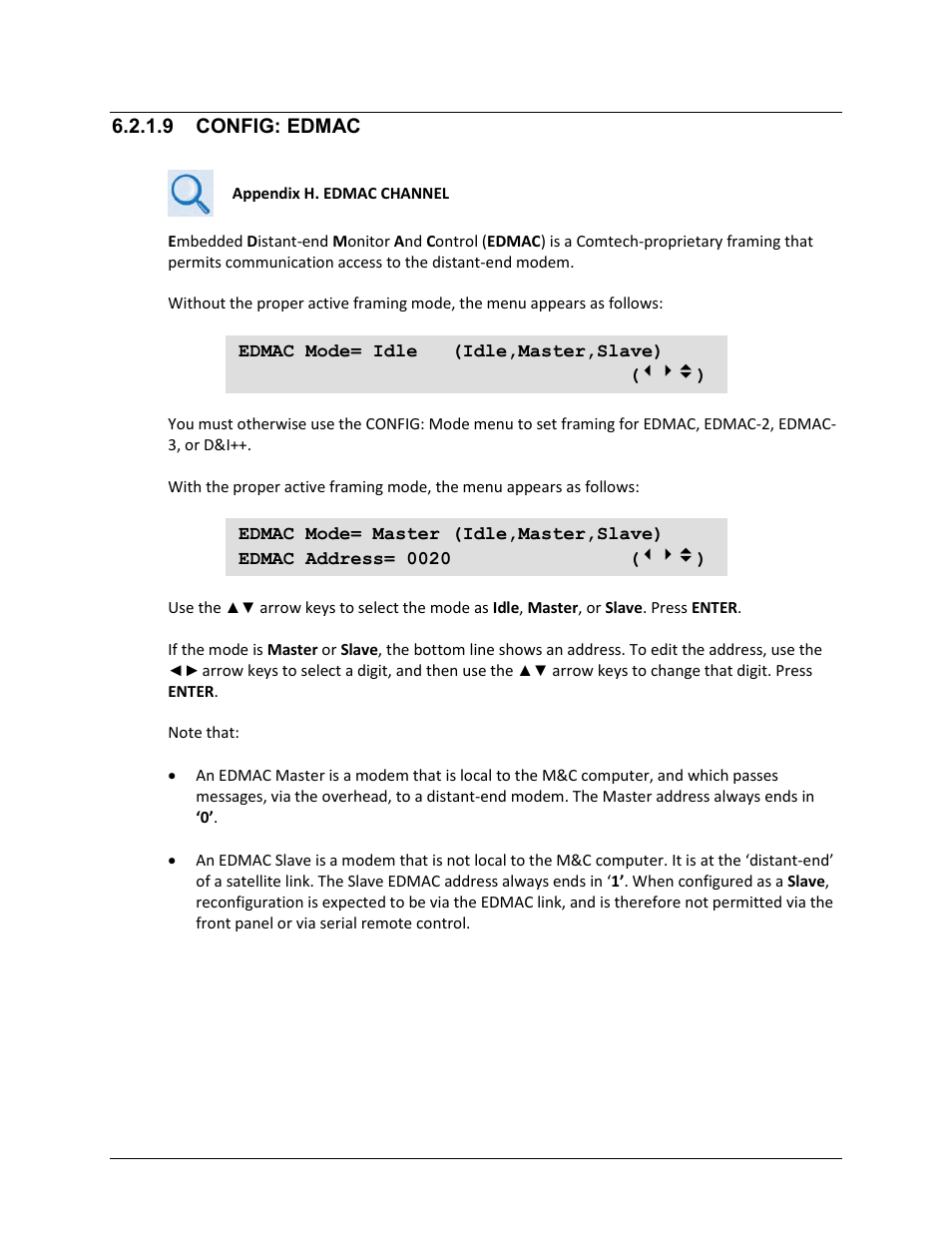 9 config: edmac | Comtech EF Data CDM-625A User Manual | Page 170 / 756