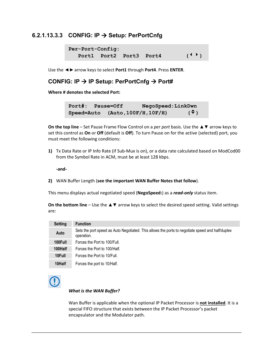 3 config: ip ( setup: perportcnfg, 3 config: ip  setup: perportcnfg, Config: ip  ip setup: perportcnfg  port | Comtech EF Data CDM-625A User Manual | Page 185 / 756