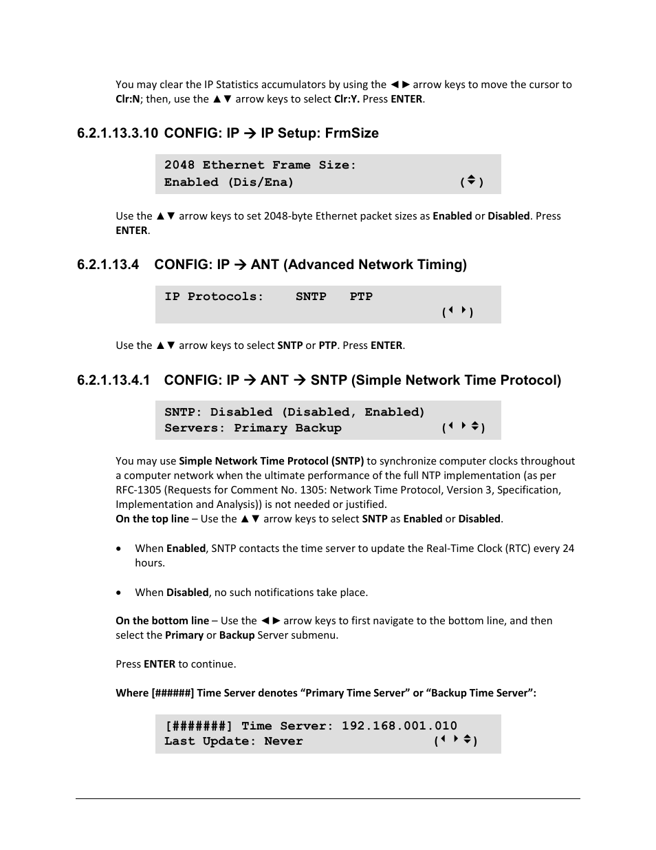 10 config: ip ( ip setup: frmsize, 4 config: ip ( ant (advanced network timing) | Comtech EF Data CDM-625A User Manual | Page 197 / 756