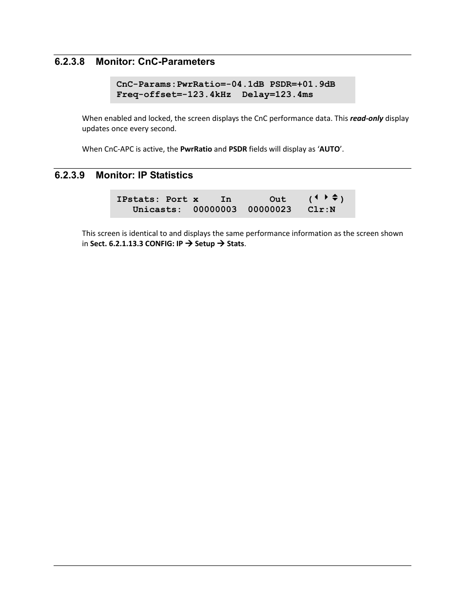 8 monitor: cnc-parameters, 9 monitor: ip statistics | Comtech EF Data CDM-625A User Manual | Page 211 / 756