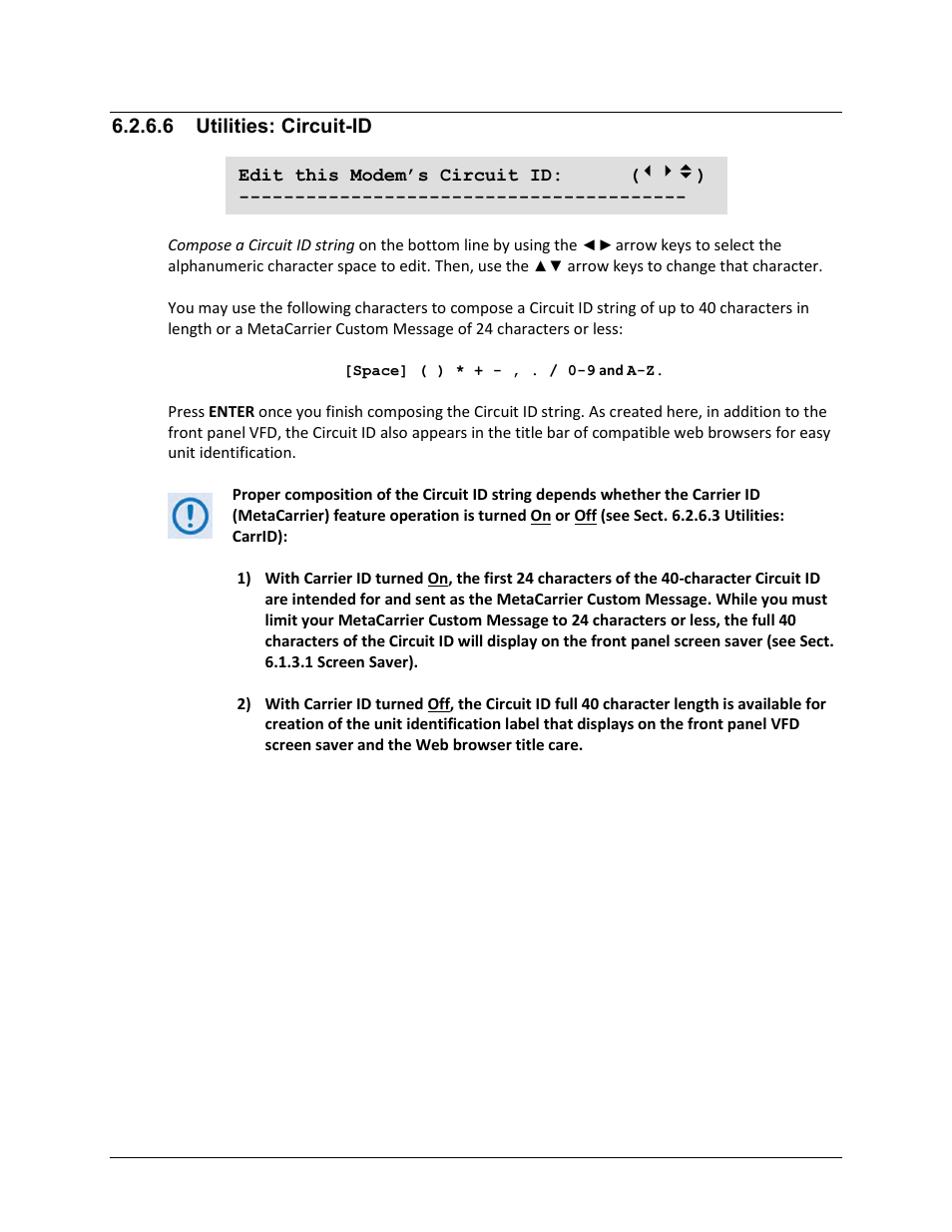 6 utilities: circuit-id | Comtech EF Data CDM-625A User Manual | Page 221 / 756