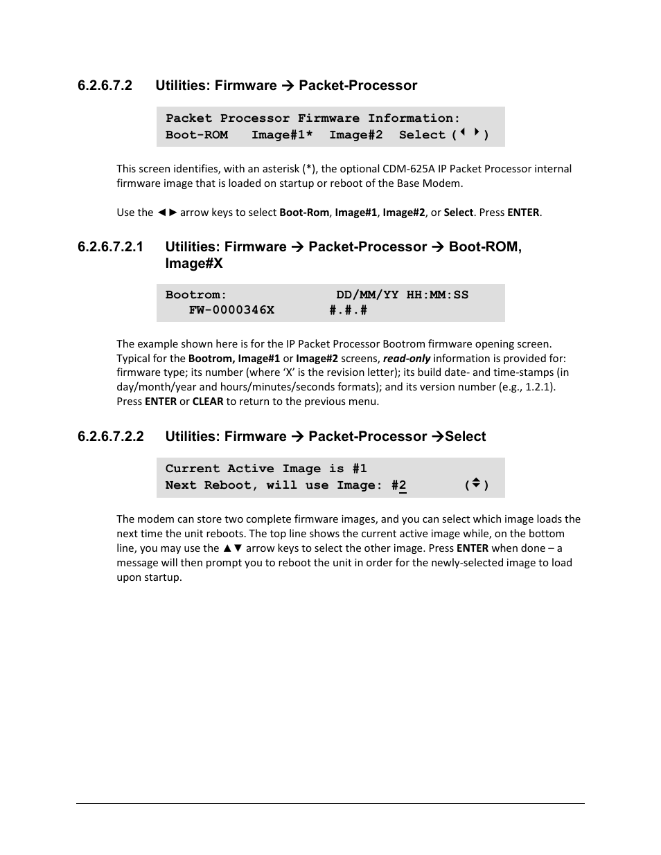 2 utilities: firmware ( packet-processor, 2 utilities: firmware ( packet-processor (select | Comtech EF Data CDM-625A User Manual | Page 223 / 756
