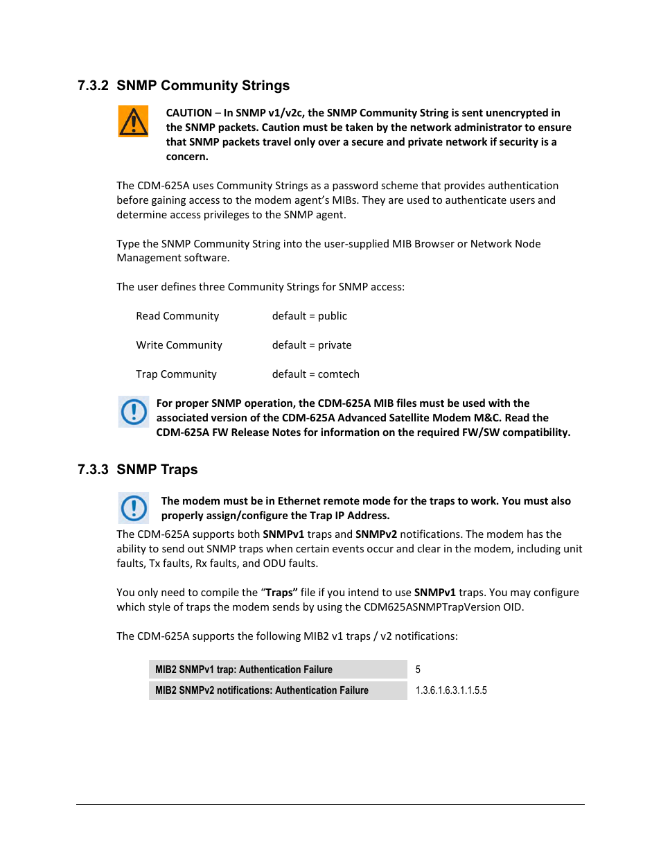 2 snmp community strings, 3 snmp traps | Comtech EF Data CDM-625A User Manual | Page 233 / 756