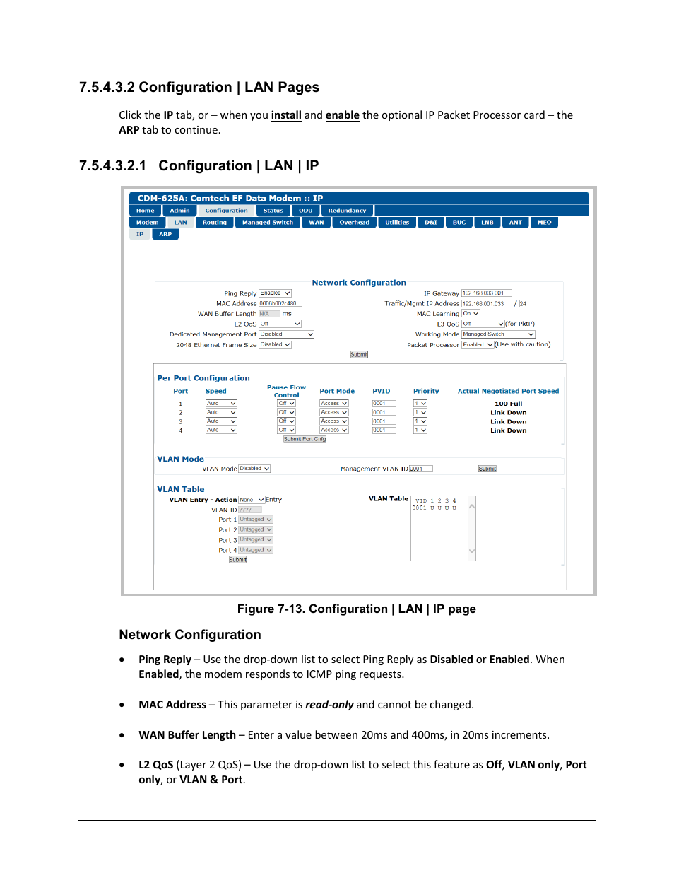 1 configuration | lan | ip | Comtech EF Data CDM-625A User Manual | Page 255 / 756