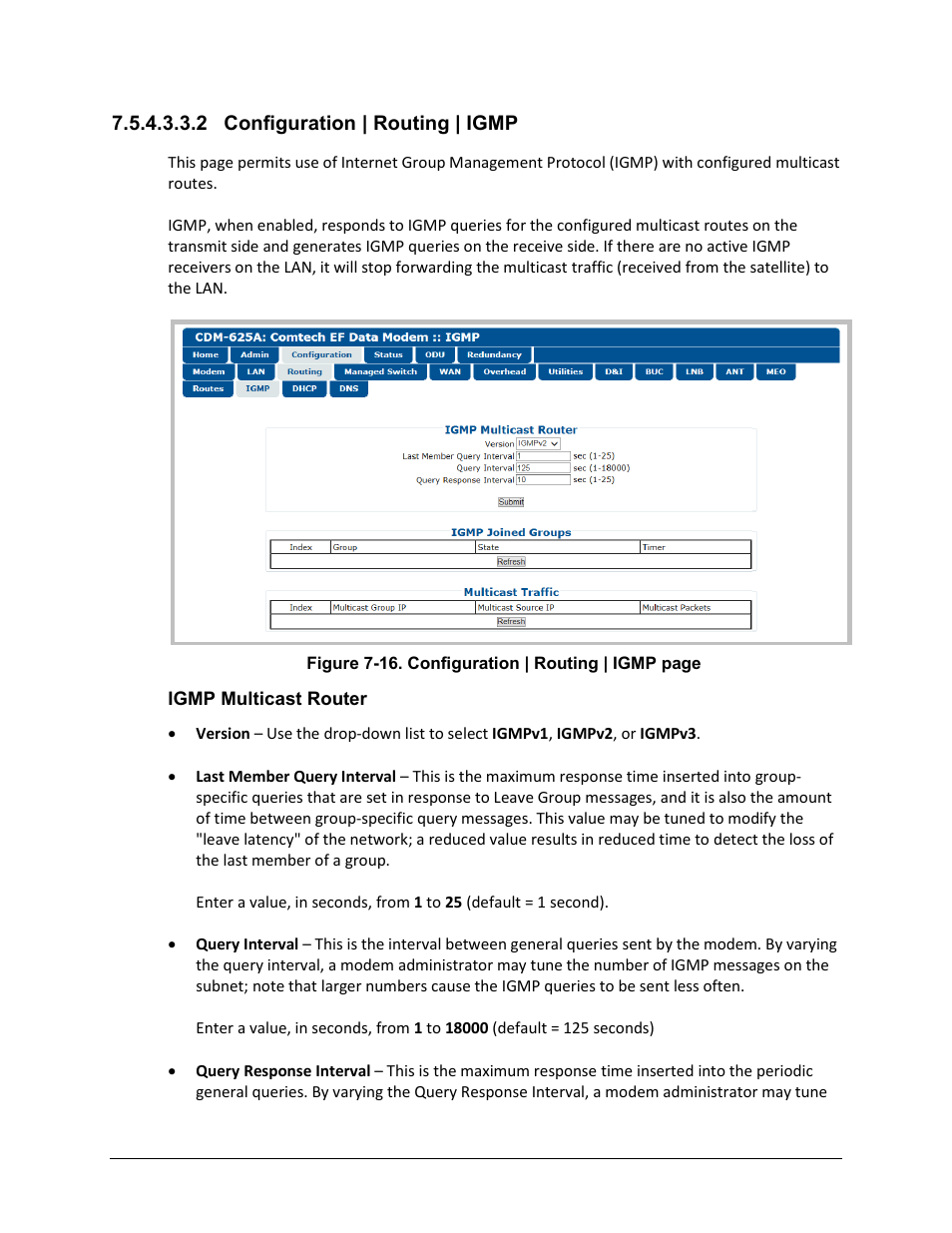 2 configuration | routing | igmp | Comtech EF Data CDM-625A User Manual | Page 263 / 756