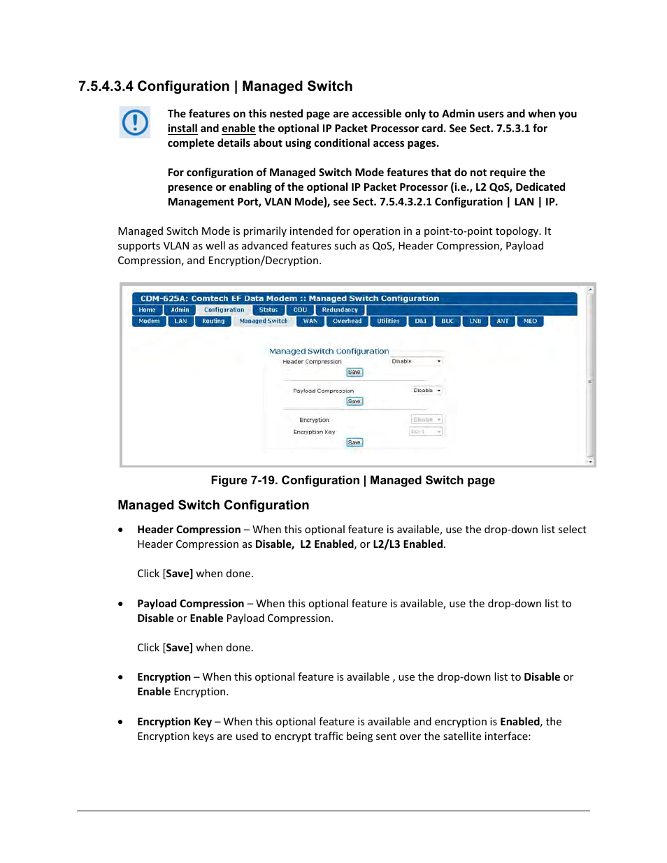 4 configuration | managed switch | Comtech EF Data CDM-625A User Manual | Page 267 / 756