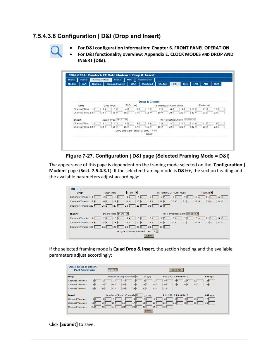 8 configuration | d&i (drop and insert) | Comtech EF Data CDM-625A User Manual | Page 285 / 756