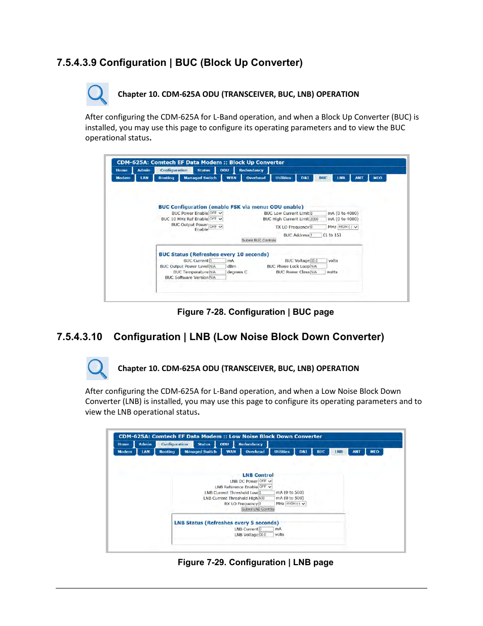 9 configuration | buc (block up converter) | Comtech EF Data CDM-625A User Manual | Page 286 / 756