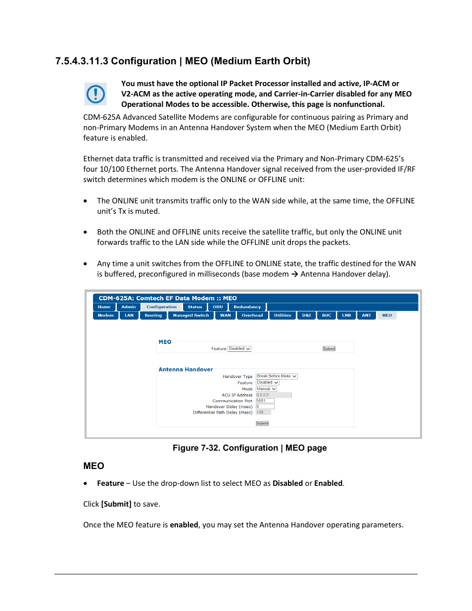 3 configuration | meo (medium earth orbit) | Comtech EF Data CDM-625A User Manual | Page 290 / 756