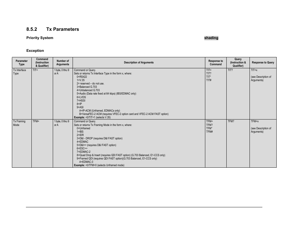 2 tx parameters | Comtech EF Data CDM-625A User Manual | Page 322 / 756