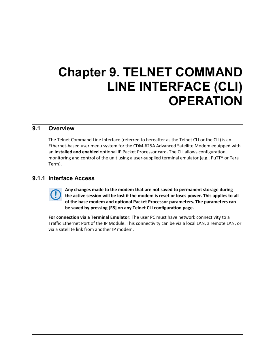 1 overview, 1 interface access | Comtech EF Data CDM-625A User Manual | Page 379 / 756