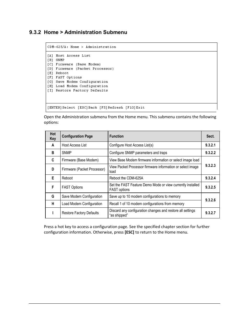 2 home > administration submenu | Comtech EF Data CDM-625A User Manual | Page 390 / 756