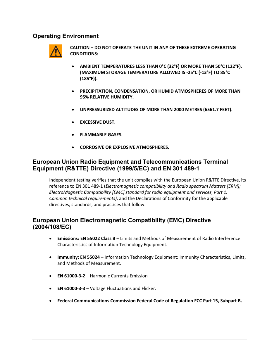 Operating environment | Comtech EF Data CDM-625A User Manual | Page 40 / 756