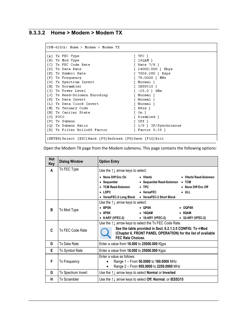 2 home > modem > modem tx | Comtech EF Data CDM-625A User Manual | Page 402 / 756