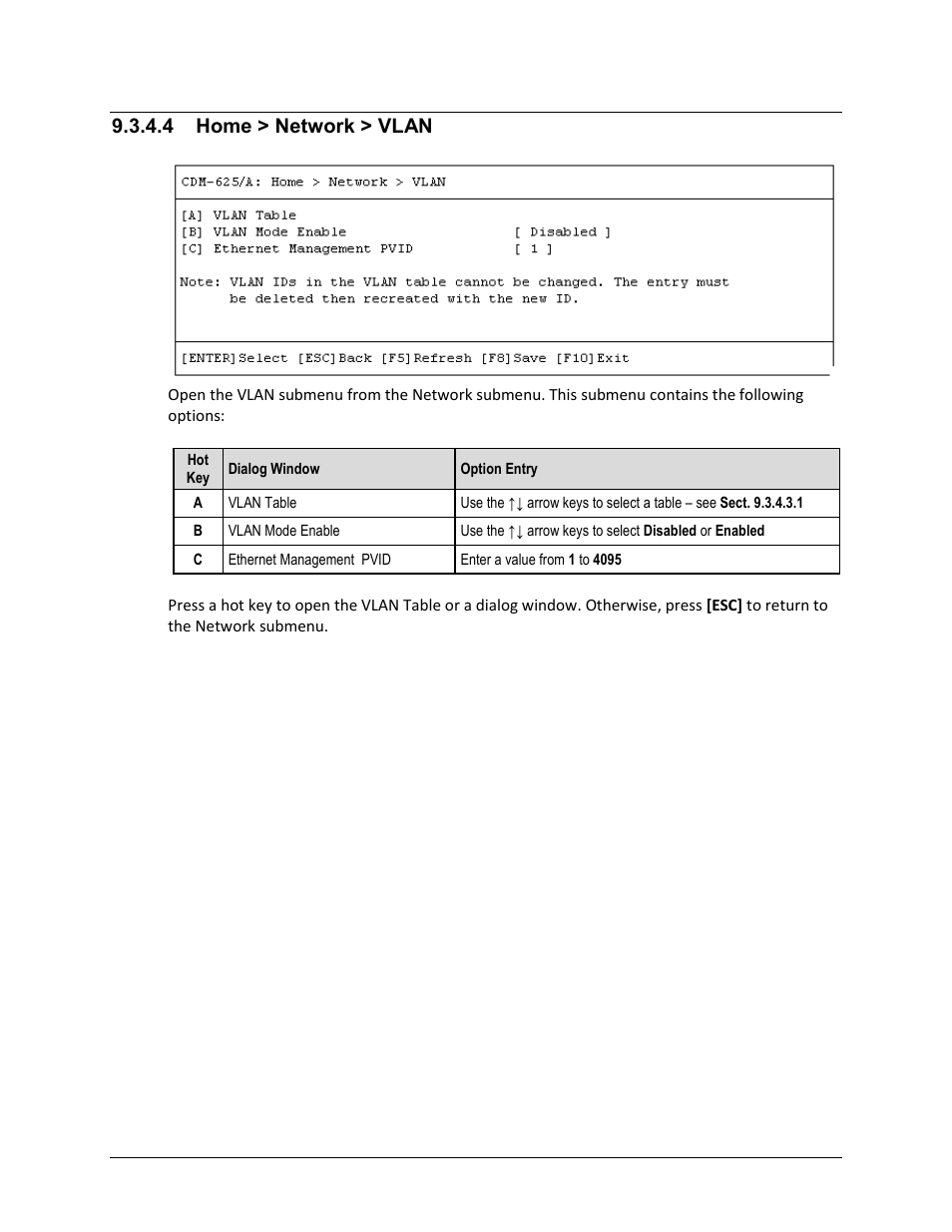 4 home > network > vlan | Comtech EF Data CDM-625A User Manual | Page 424 / 756