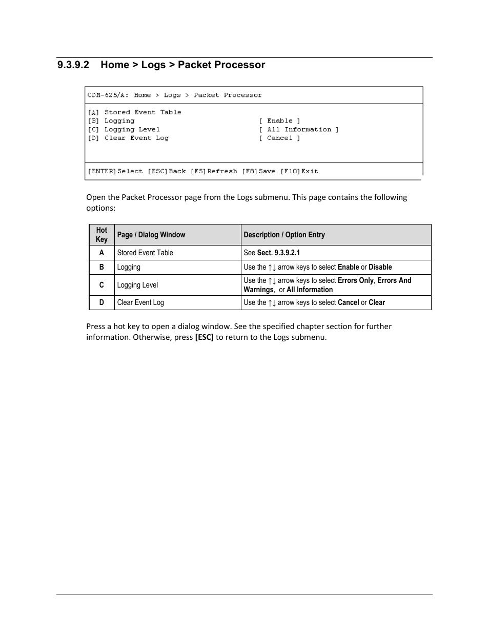 2 home > logs > packet processor | Comtech EF Data CDM-625A User Manual | Page 452 / 756