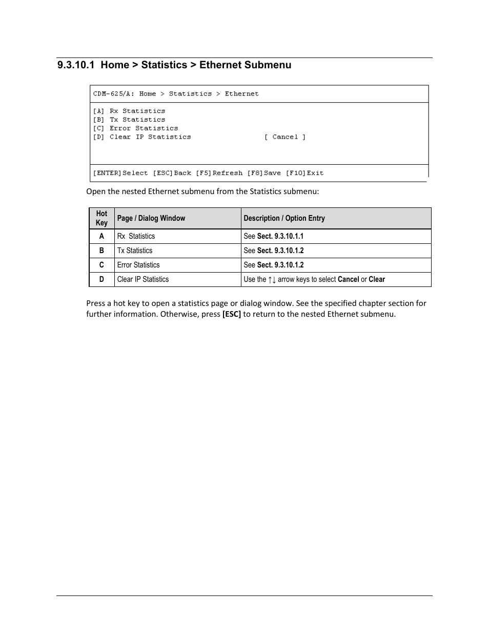 1 home > statistics > ethernet submenu | Comtech EF Data CDM-625A User Manual | Page 455 / 756