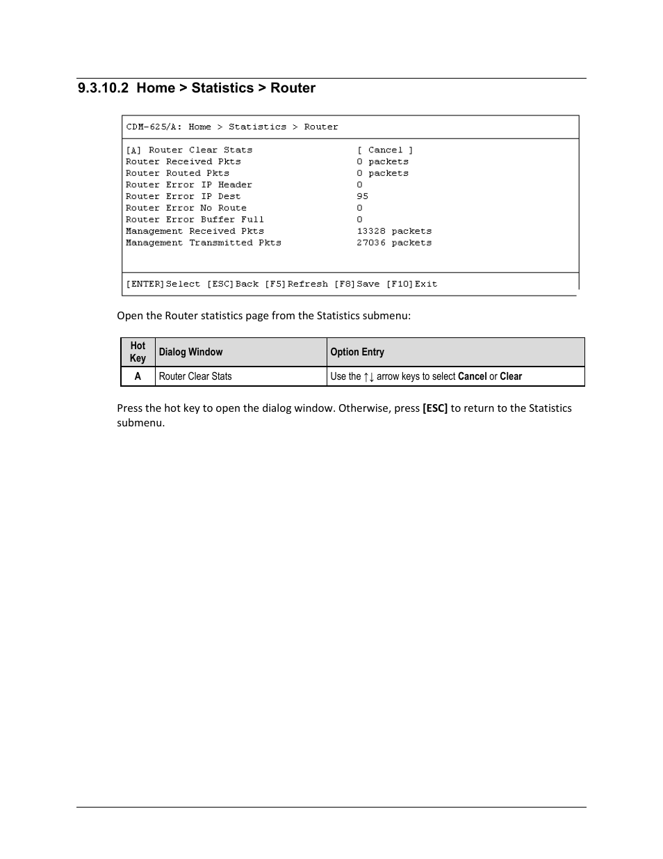 2 home > statistics > router | Comtech EF Data CDM-625A User Manual | Page 459 / 756